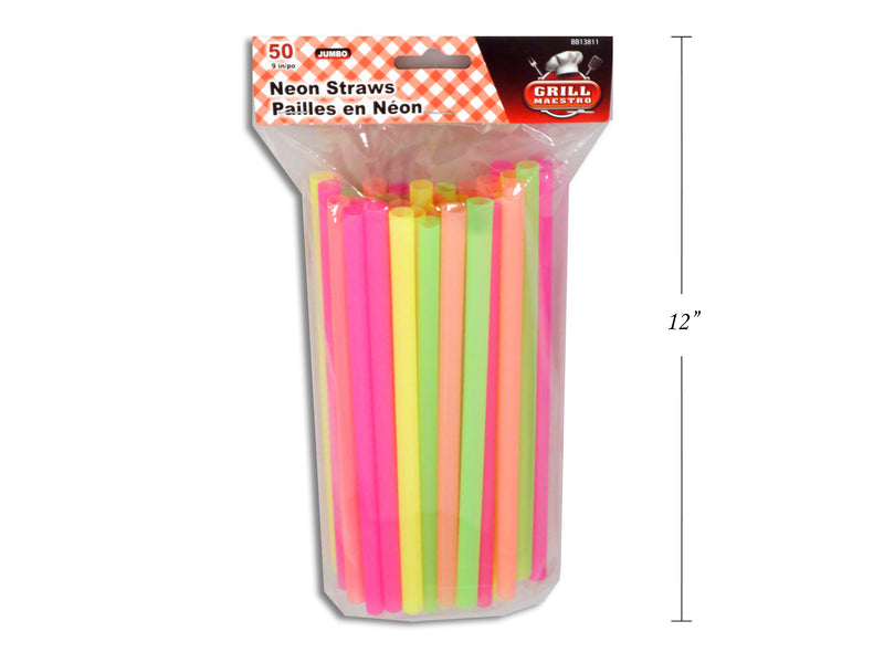 Jumbo Neon Party Straws
