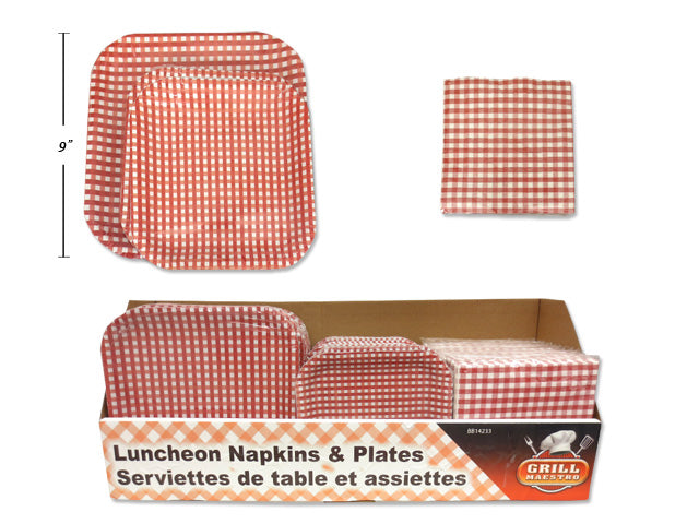 Gingham Style Square Tableware