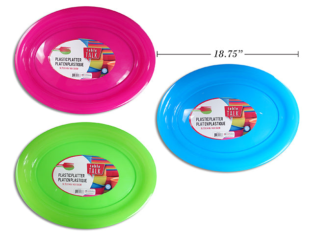 Oval Plastic Platter Assorted Color
