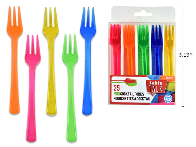 Mini Rainbow Cocktail Forks 25 Pack