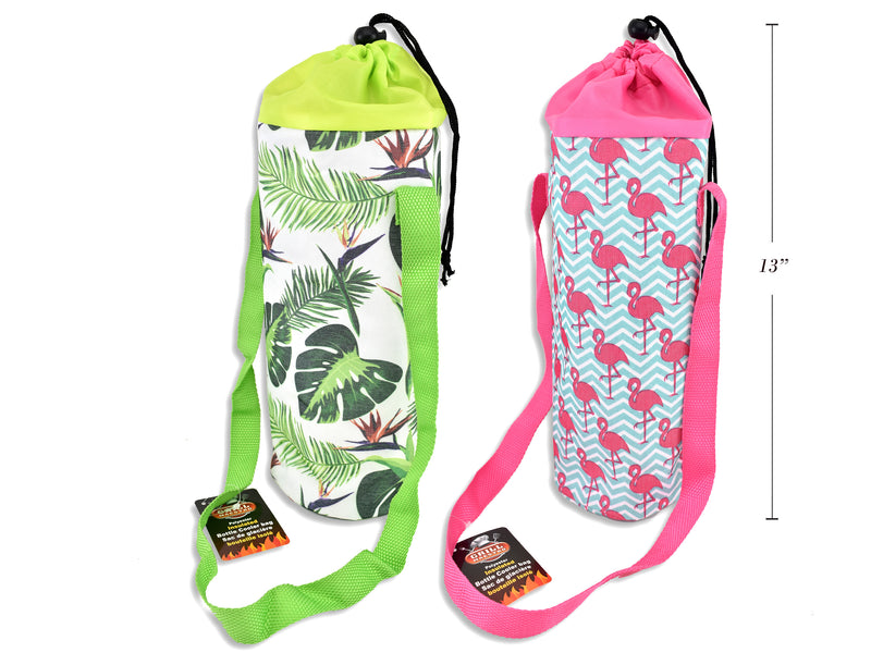 Insulated Polyester Fashion Bottle Cooler Bag With Adjustable Strap