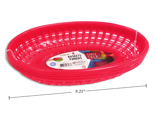 Oval Picnic Serving Basket 4 Pack