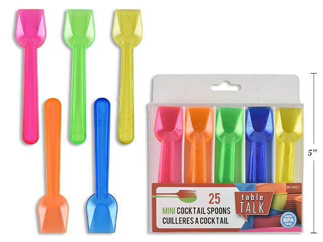 Mini Rainbow Cocktail Spoon 25 Pack