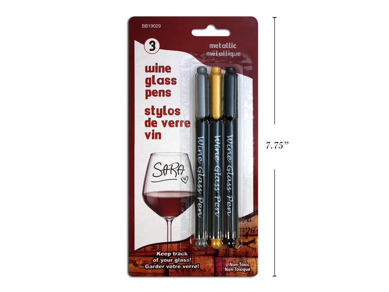 Metallic Wine Glass Pens 3 Pack