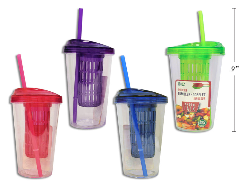 Infuser Tumbler With Tinted Lid And Straw