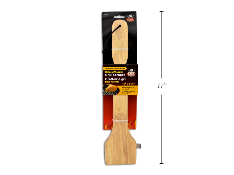 Wooden Bristleless Grill Scraper With Grill Lifter