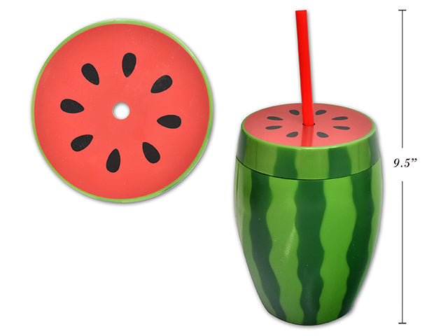 Watermelon Drinking Cup With Straw And Lid