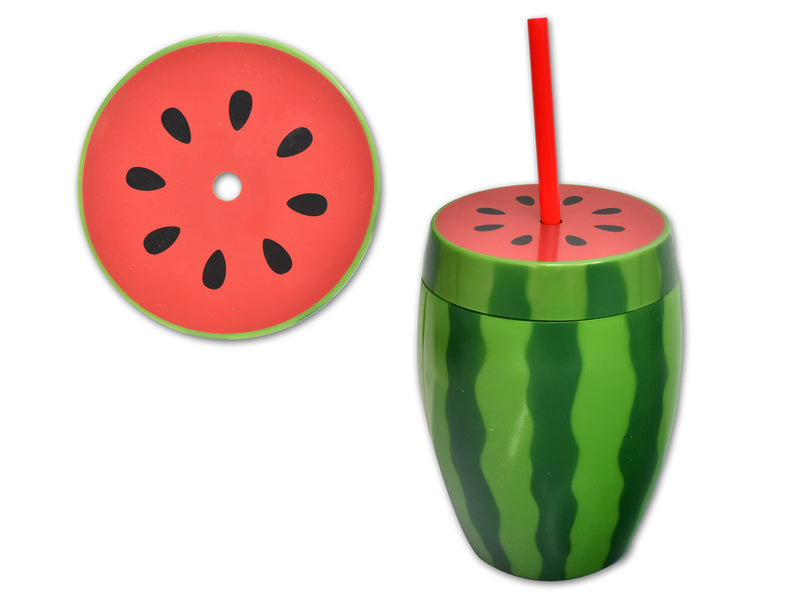 Watermelon Drinking Cup With Straw And Lid