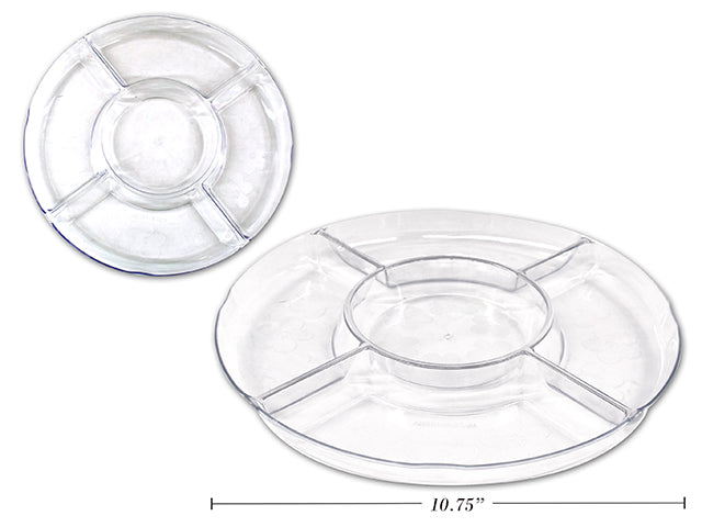 Crystal Chip And Dip 5 Section Platter Small