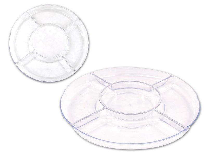 Crystal Chip And Dip 5 Section Platter Small