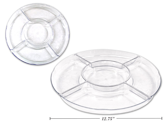 Crystal Chip And Dip 5 Section Platter Large