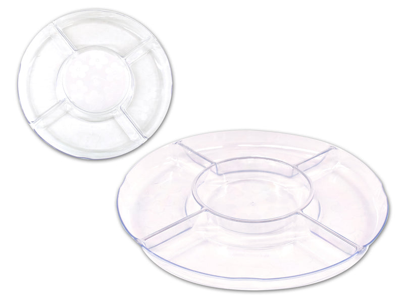 Crystal Chip And Dip 5 Section Platter Large