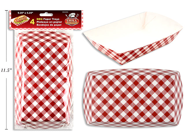 Gingham Bbq Paper Trays