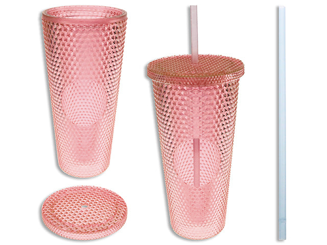 Diamond Tumbler With Straw And Lid