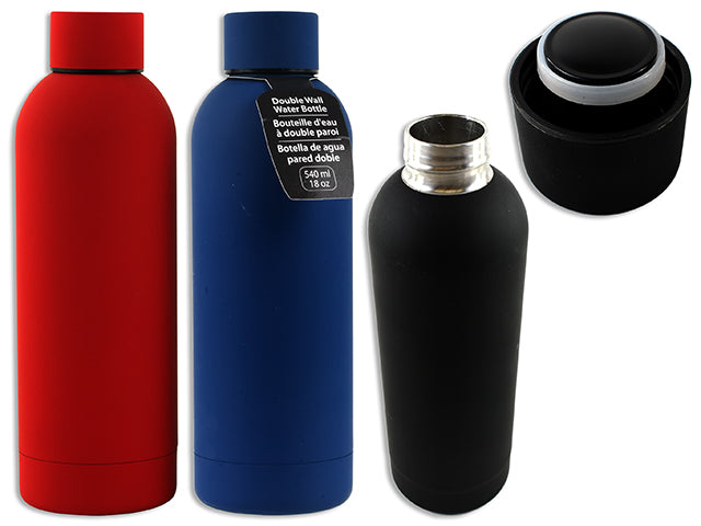 Rubber Coated Double Wall Water Bottle