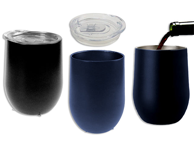 Double Layer Wine Tumbler With Lid