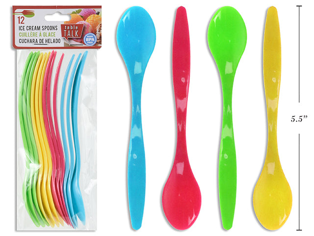 Neon Ice Cream Spoon 12 Pack