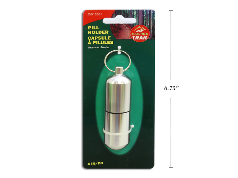 Stainless Steel Waterproof Pill Holder Keychain