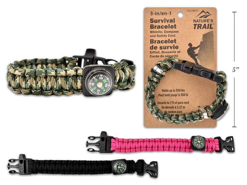 Buy China Wholesale Mens Outdoor Camping Survival Gear Kit Paracord Survival  Bracelet With Compass, Fire Starter, Knife, Whistle & Paracord Bracelets  $0.45 | Globalsources.com