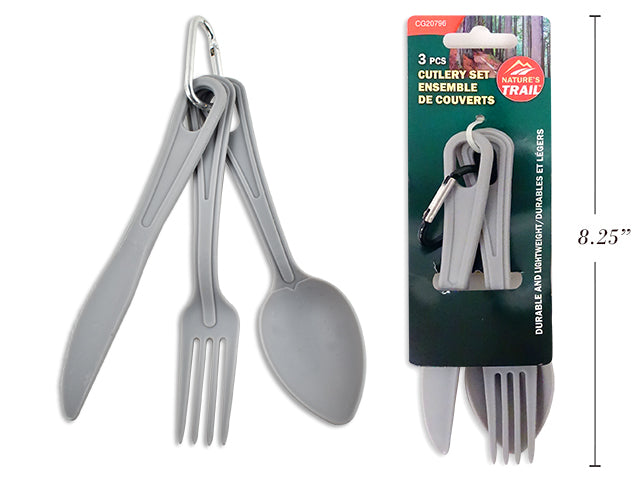 Camping Cutlery Set With Carabiner