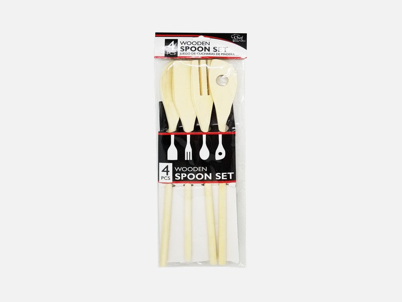Wooden Spoon Set 4 Pack