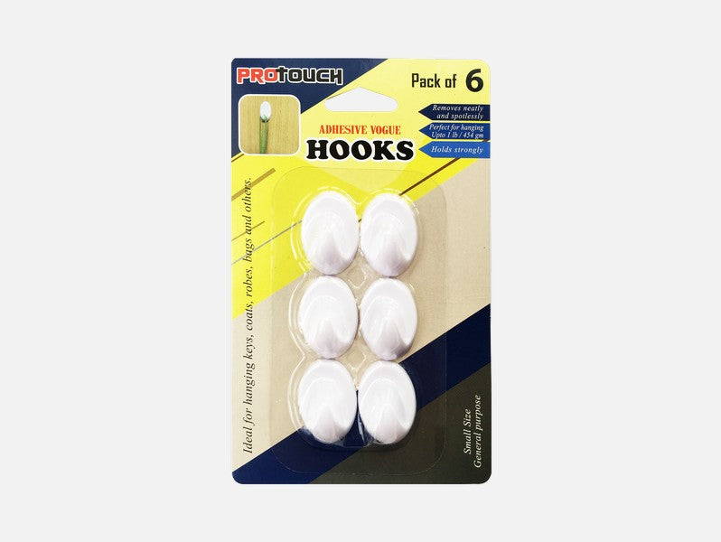 Adhesive Vogue Hooks 6 Pack