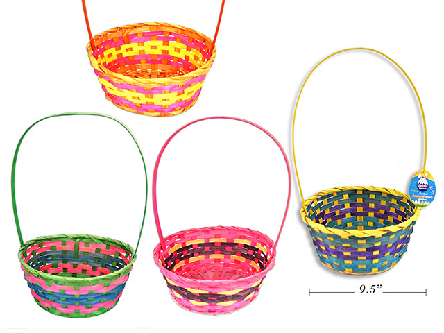 Oval Round 3 Color Bamboo Easter Basket