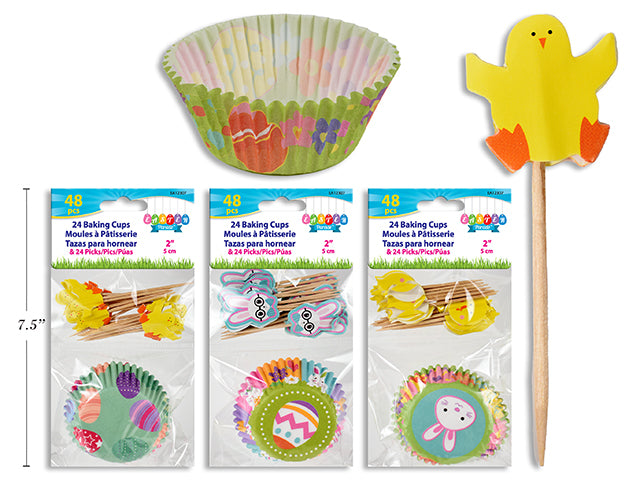 Easter Baking Cups With Picks
