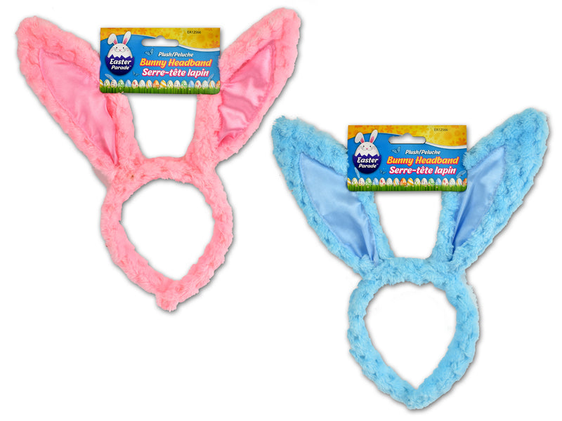 Soft Plaid Plush Easter Bunny Ear Headband