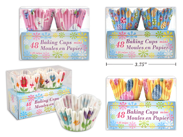 Spring Mini Die Cut Petal Shaped Baking Cups 48 Pack