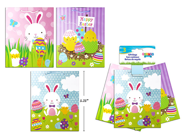 Easter Matte Finish Gift Bag Small Size 3 Pack