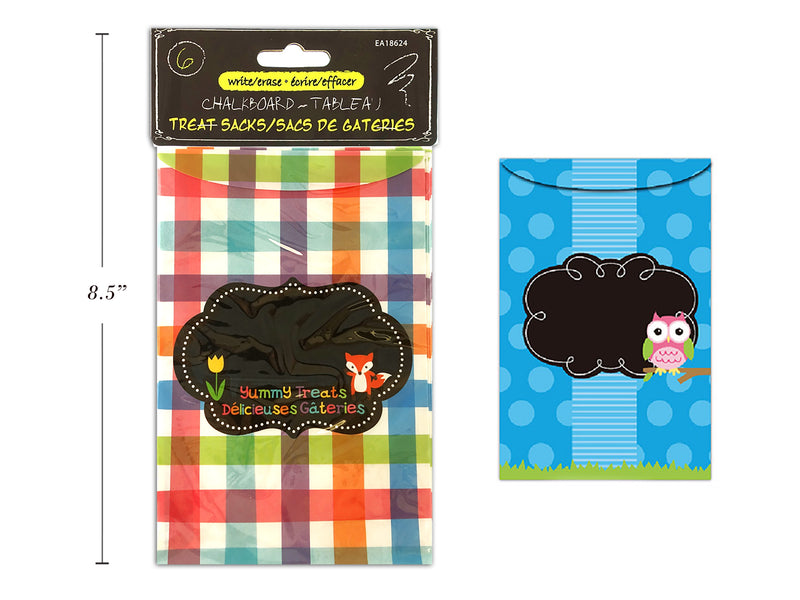 Spring Real Chalkboard Treat Sacks With Flip Over Top 6 Pack