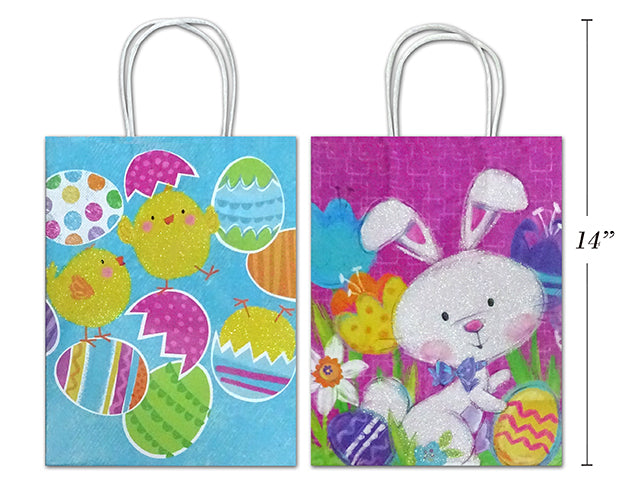 Easter Matte Gift Bag With Glitter Medium