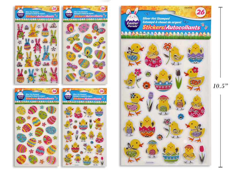 Easter Silver Hot Stamped Stickers 26 Stickers