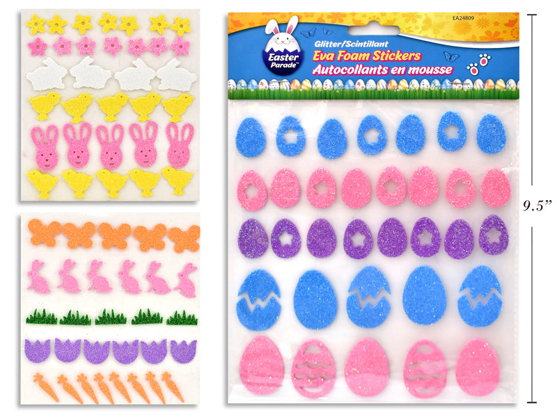 Easter Glitter EVA Foam Stickers 30 Stickers