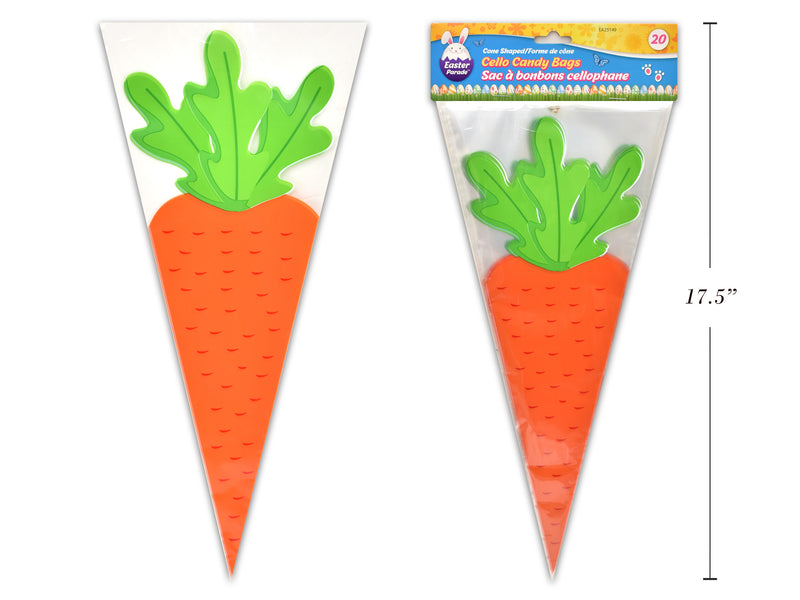 Carrot Cello Candy Cone Bags