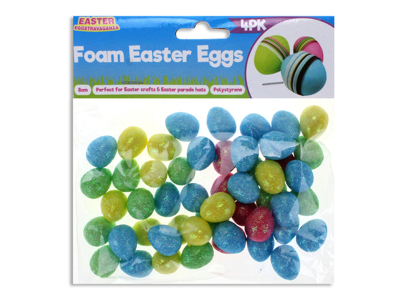 Easter Glitter Foam Eggs 50 Pack
