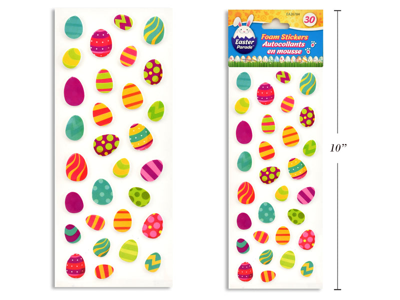 Easter Printed EVA Foam Egg Stickers 30 Stickers