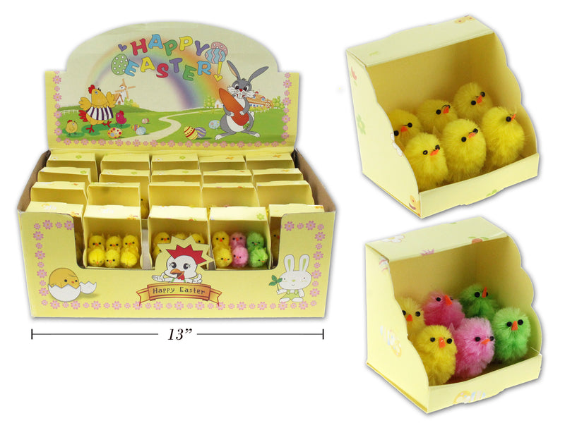 Easter Mini Chenille Chick In Display 6 Pack