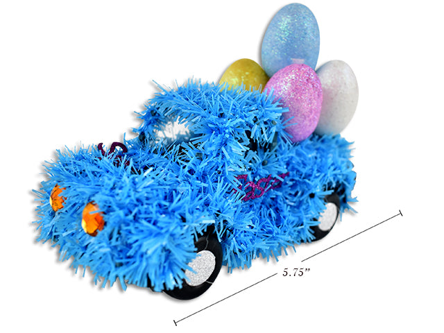 Easter 3D Tinsel Car With Glitter Eggs