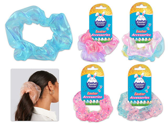 Easter Sequin Organza Hair Scrunchies