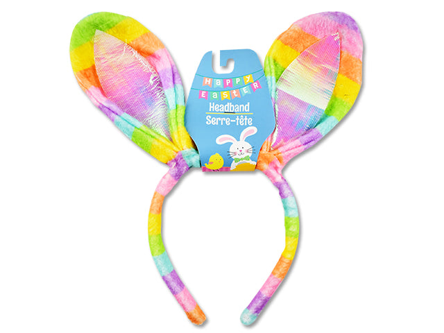 Easter Rainbow Plush Bunny Ear Headband