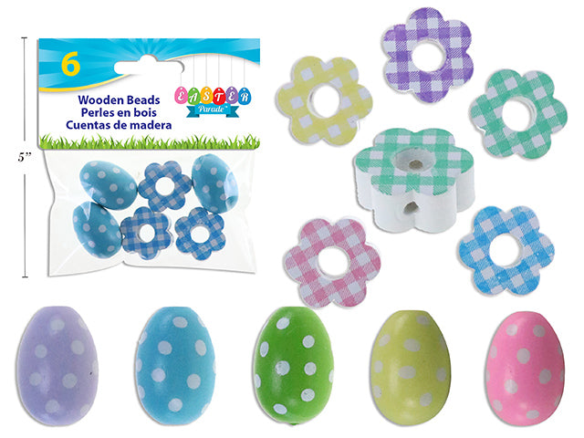 Easter Eggs And Flower Wooden Beads