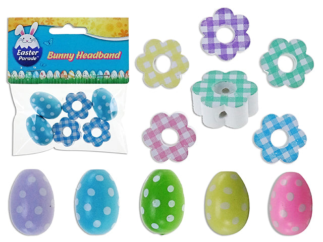 Easter Eggs And Flower Wooden Beads