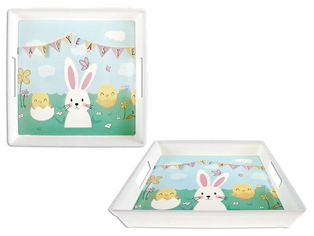 Easter Printed Square Serving Tray