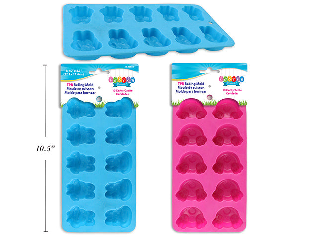 8.75In X 4.5In 10-Cavity Easter Tpr Baking Mold. 2 Asst.Styles. H/C.