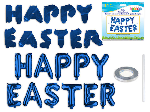 11pcs Easter Die-Cut Mylar Balloon Banner. Balloon Inflate Up to 7-7/8in. Polybag w/Insert.