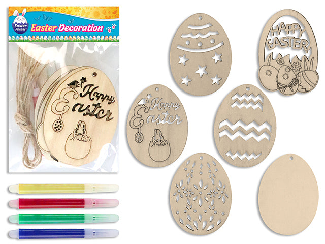 Easter Color Your Own Die Cut Easter Eggs Plaque With Markers