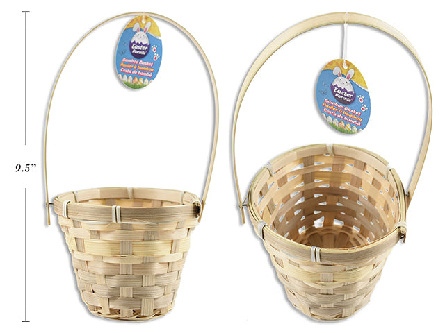 Easter Natural Round Bamboo Basket