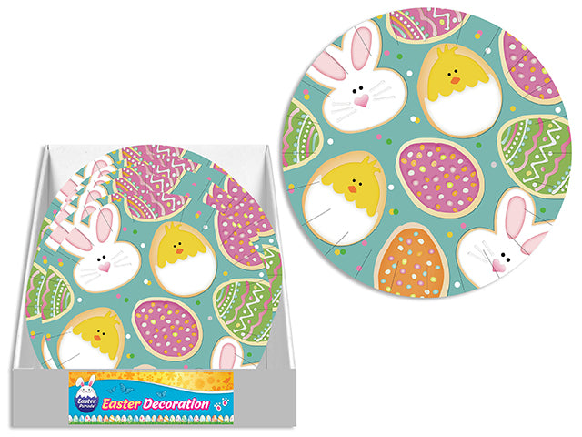 8Ct 9In Easter Round Plates In Display. 2 Asst.Styles. 12/Display.